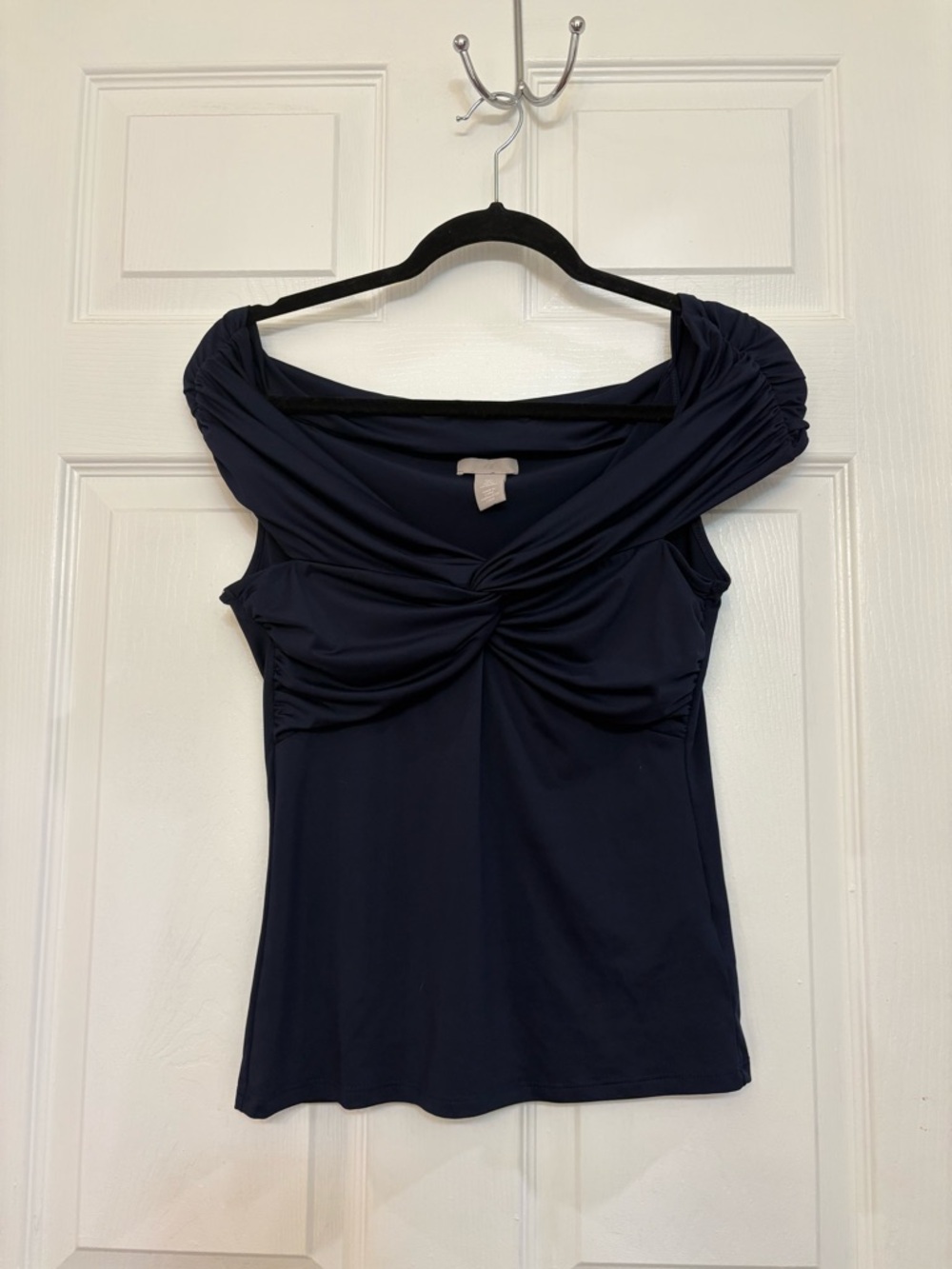 Women’s Navy Blue Off-The-Shoulder Blouse
